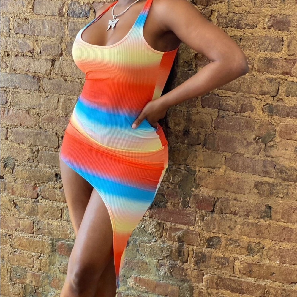 Multi color way MIDI dress